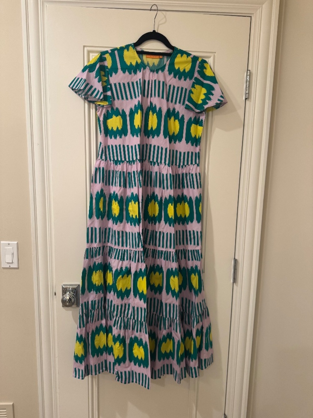 Worn ONCE,Like New Oliphant V-Neck Maxi Dress, Flutter sleeves, pockets, $298, M